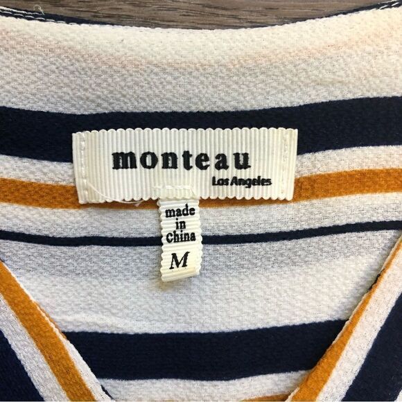 Monteau cute striped Summer Top, Woman’s, Size M, tie front - Picture 4 of 5